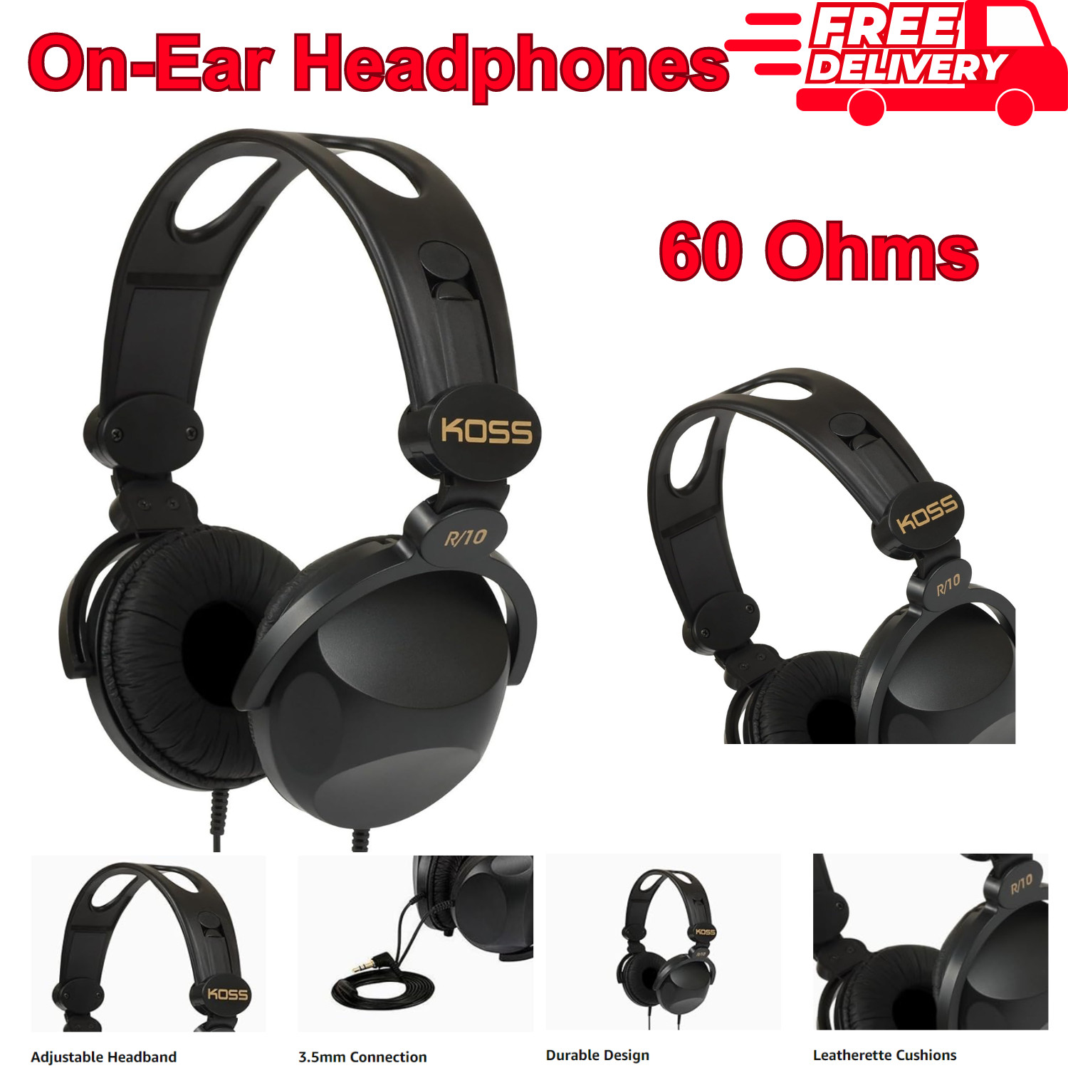 Over The Ear Headphones Wired Flexible Clear Sound Stereophone 3.5mm Retro Style