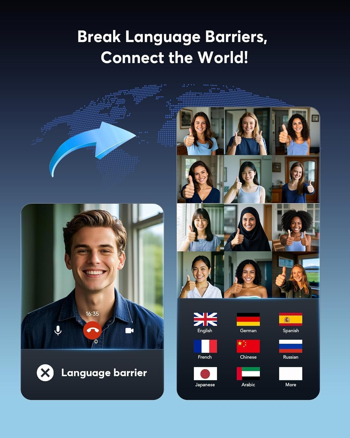 AI Translation Earbuds Real Time – H9 Instant Bluetooth 6.1 Translator: 198 Lang