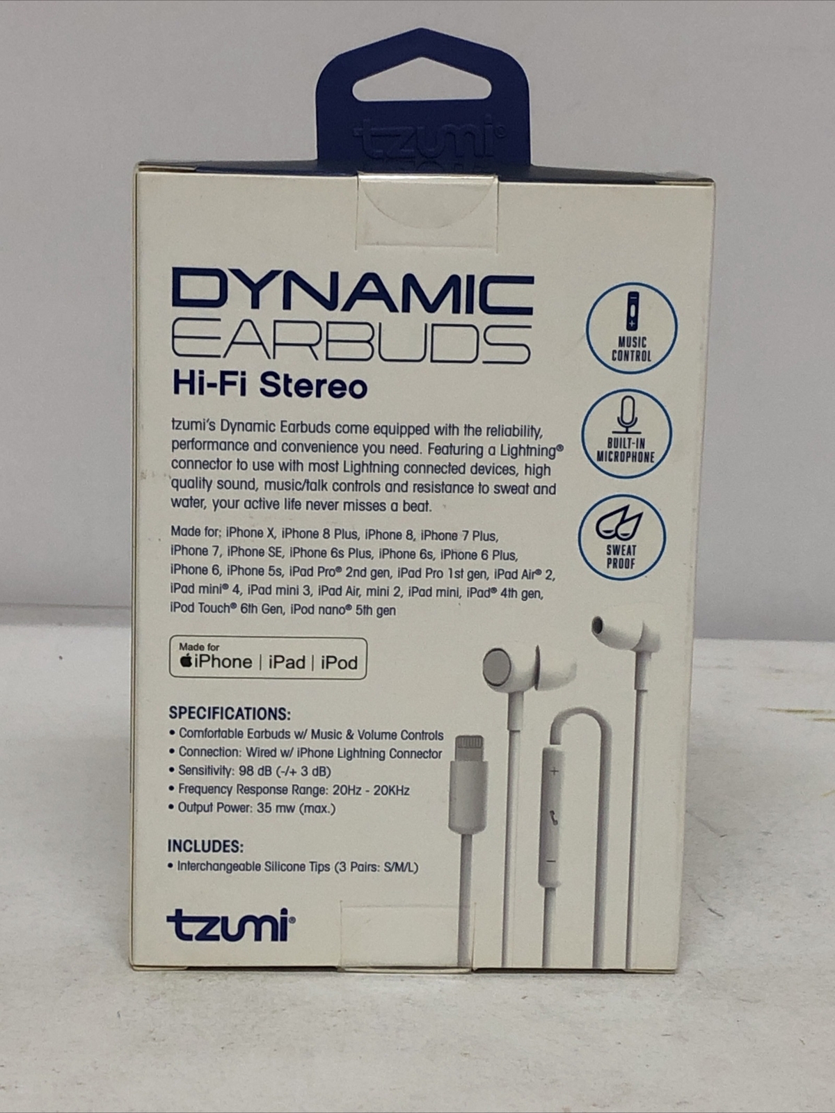 Lot Of (3) Tzumi Dynamic Hi-Fi Stereo Earbuds for Apple iPod iPad iPhone White
