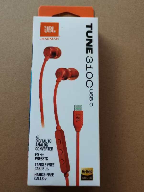 JBL Tune 310C USB-C In-ear Hi-Res Headphones Tangle Free Black – Excellent