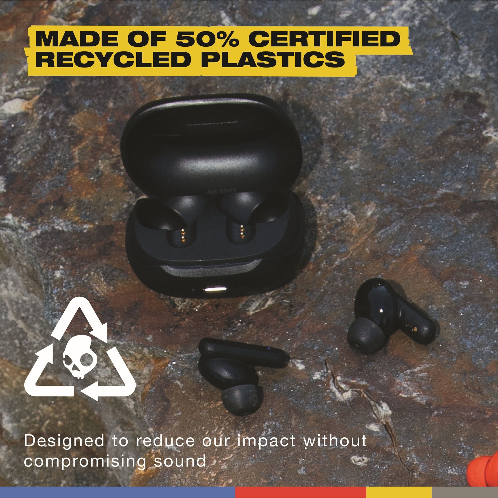 Skullcandy Smokin’ Buds XT True Wireless in-Ear Earbuds, Black
