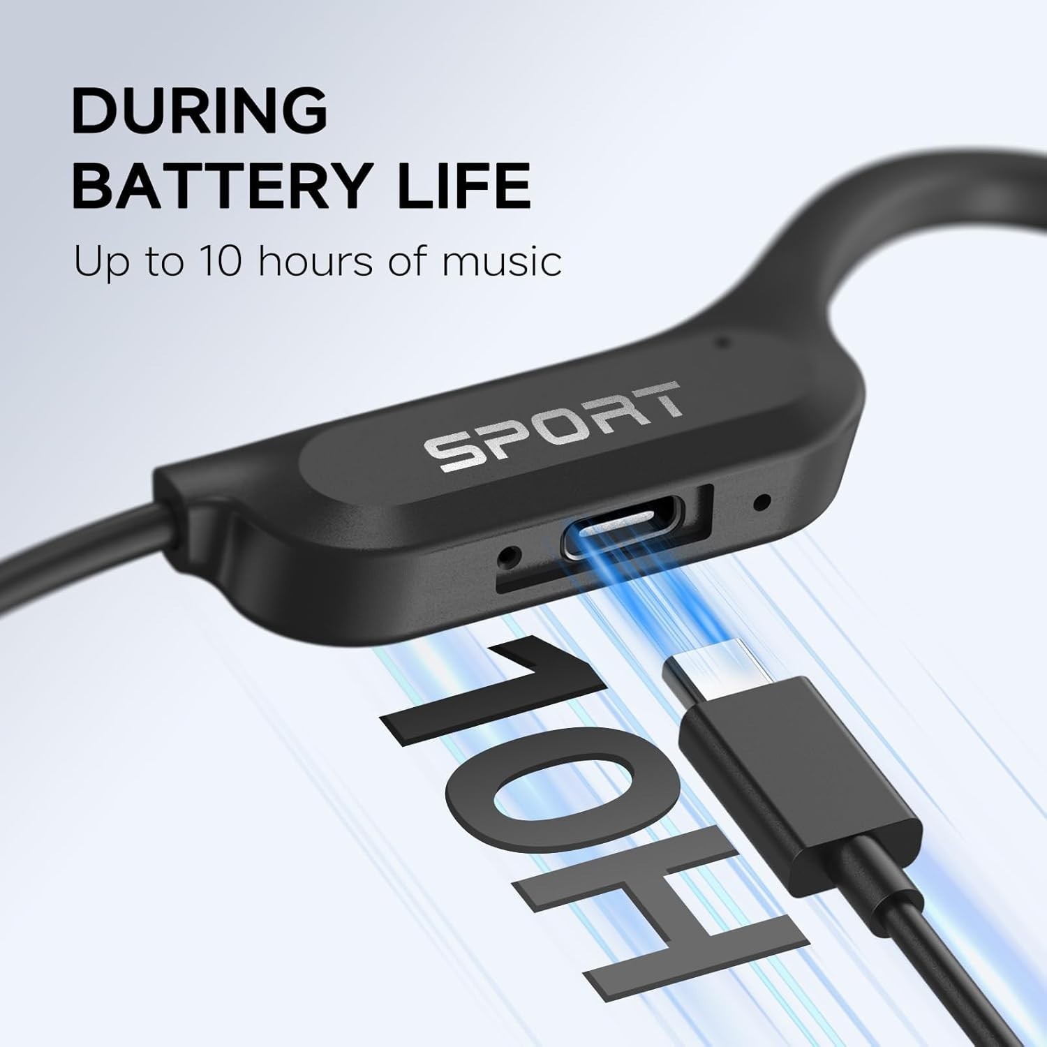 Open Ear Headphones with Mic, Bluetooth Headset with Microphone AI Noise Cancel