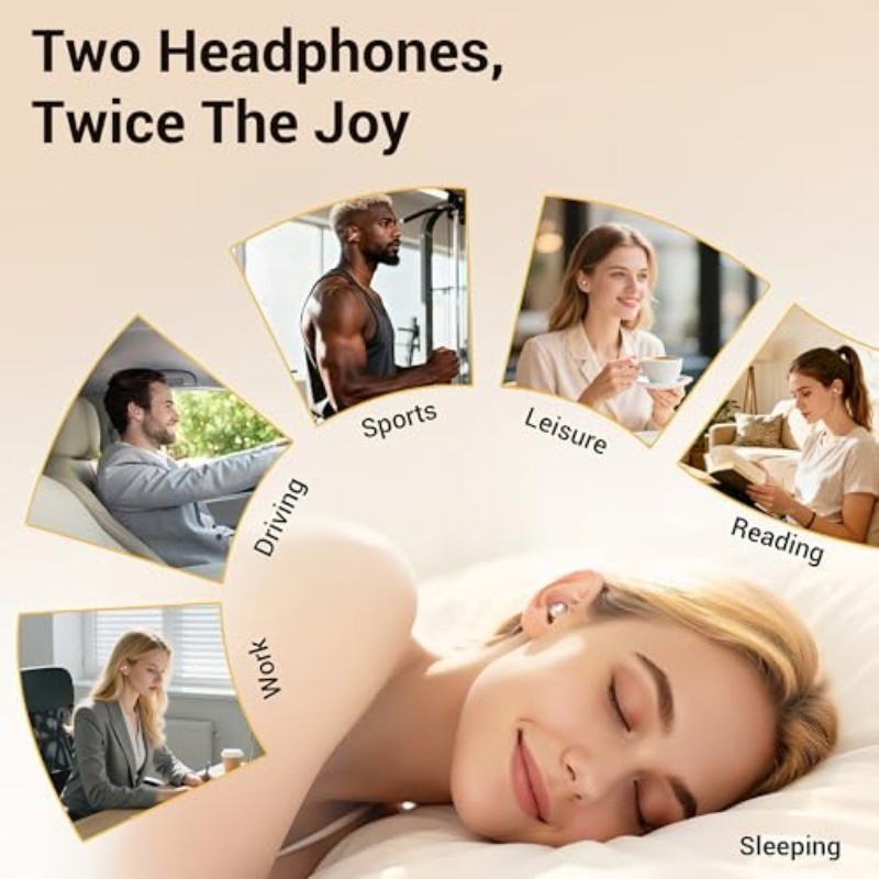 2-in-1 Wireless Earbuds Set, Open-Ear Clip & Mini Sleep Headphones, 36H Battery,