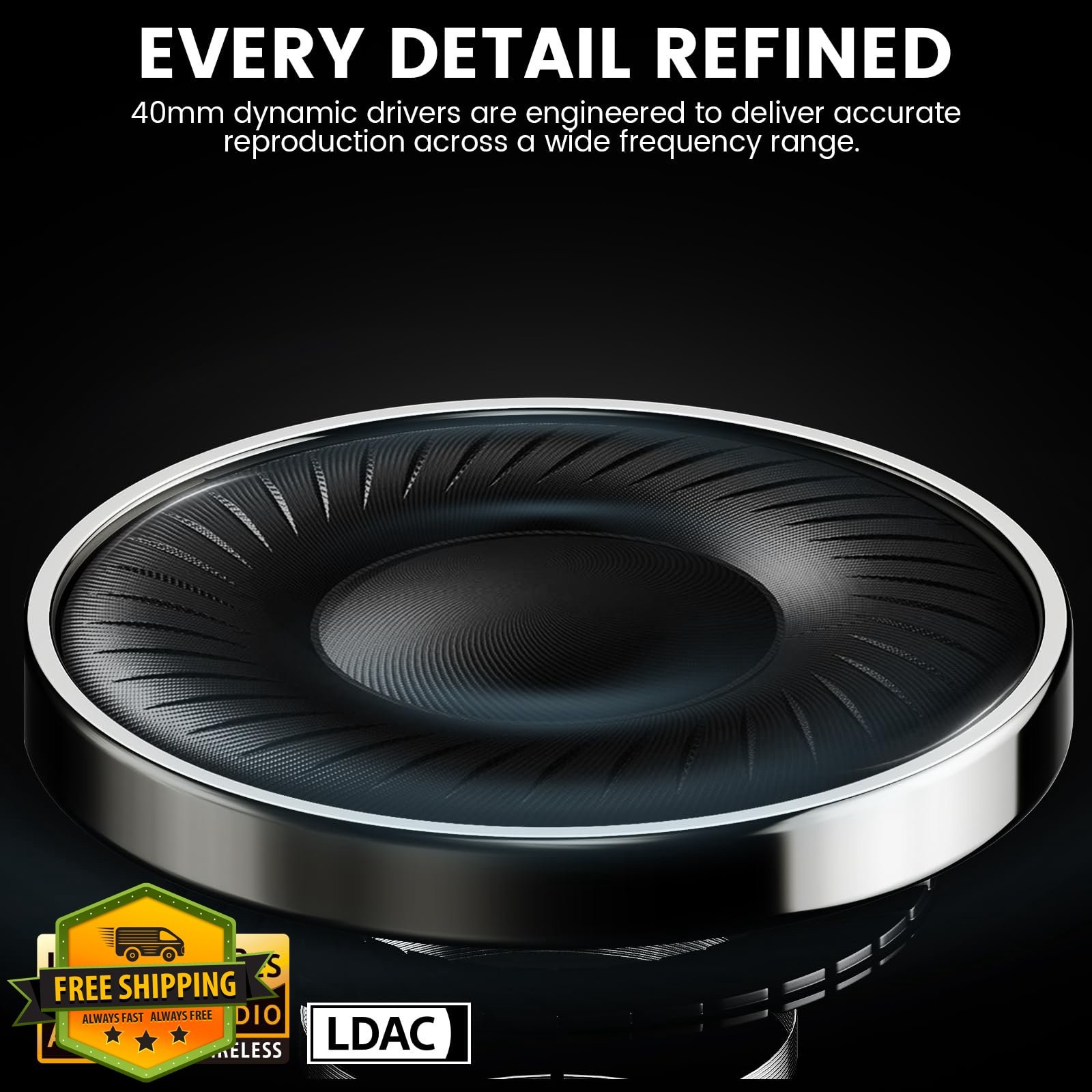1Mii Y8+ ANC Headphones 100H Bluetooth 6.0 Hi-Res