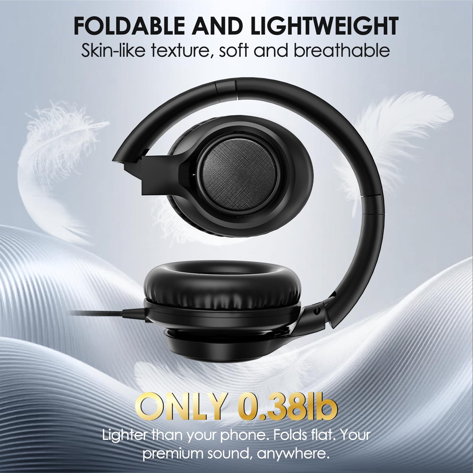 USB C Headphones Wired, Over-Ear Headphones with HD Mic & Memory Foam, Hi-Fi …