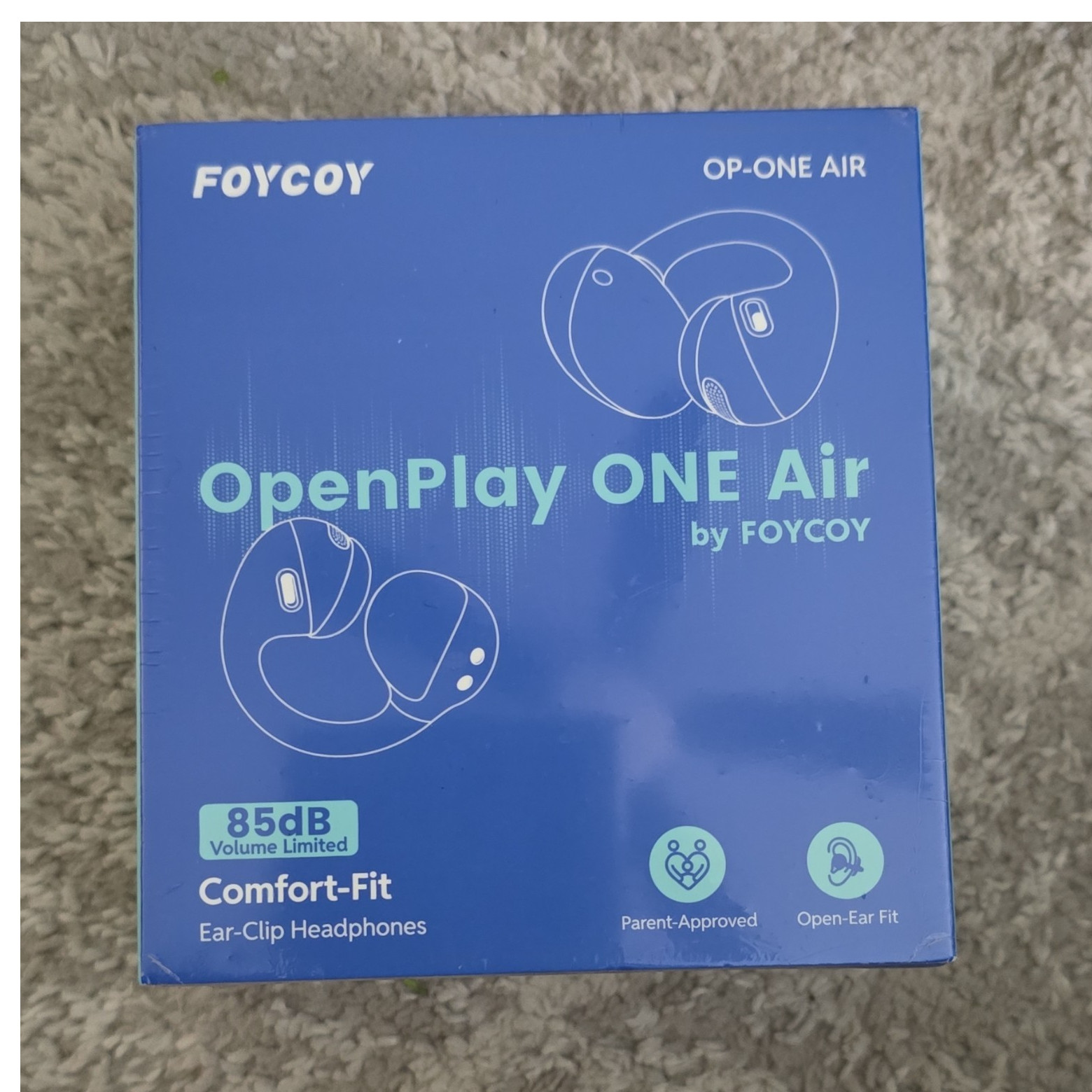 FOYCOY OpenPlay ONE Air Blue Ear-Clip Headphones Volume Limitation Comfort-Fit