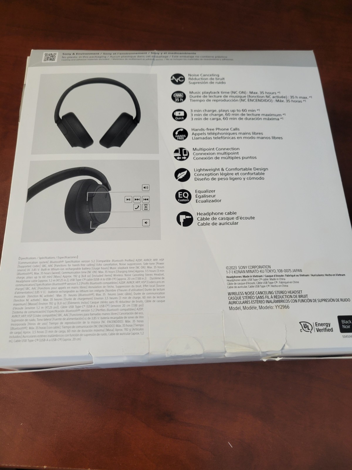Sony WH-CH720N Wireless Noise Cancelling Headphones – Black – Open Box