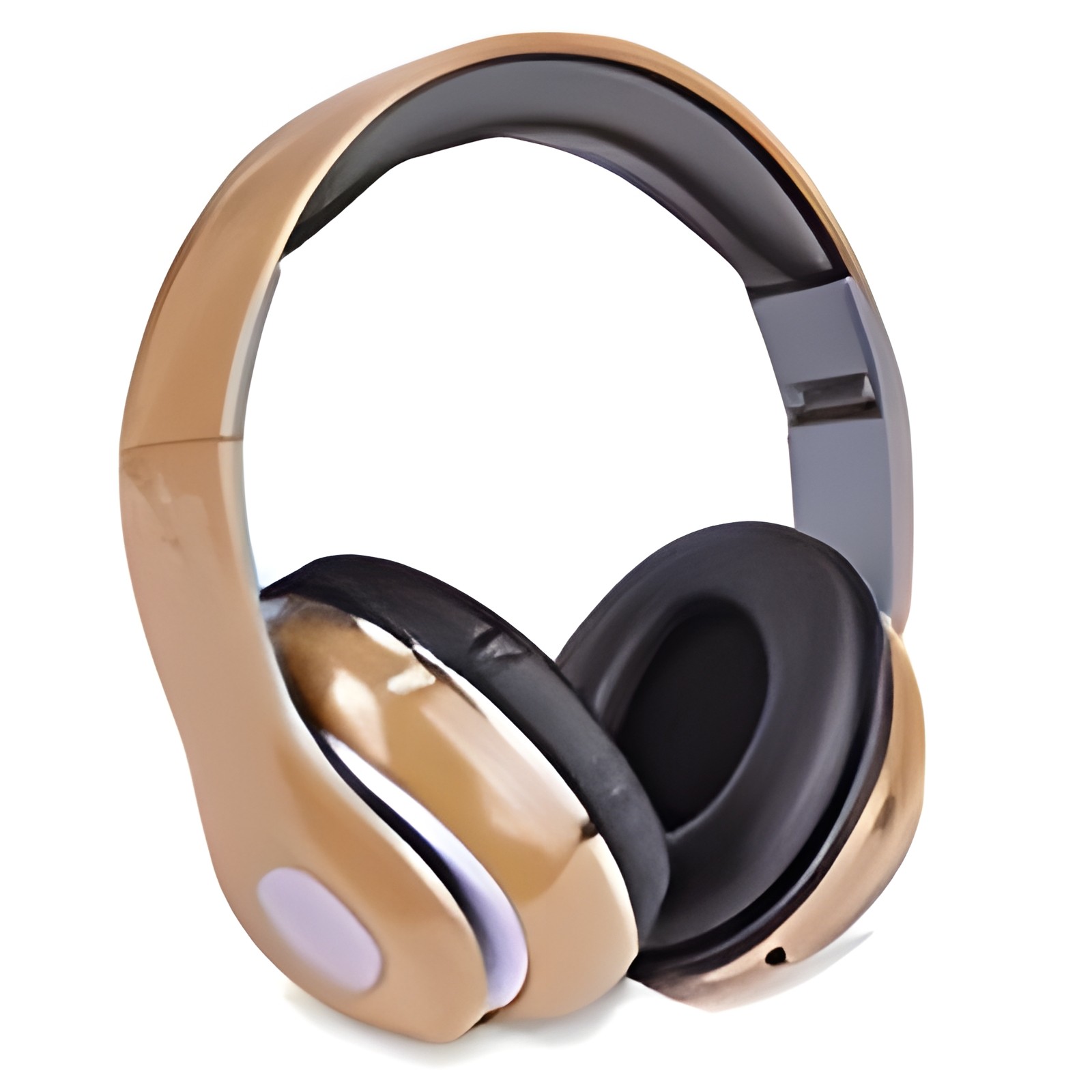 Bluetooth Wireless Over Ear Headphones with Mic FM Tuner Memory Card Slot Gold