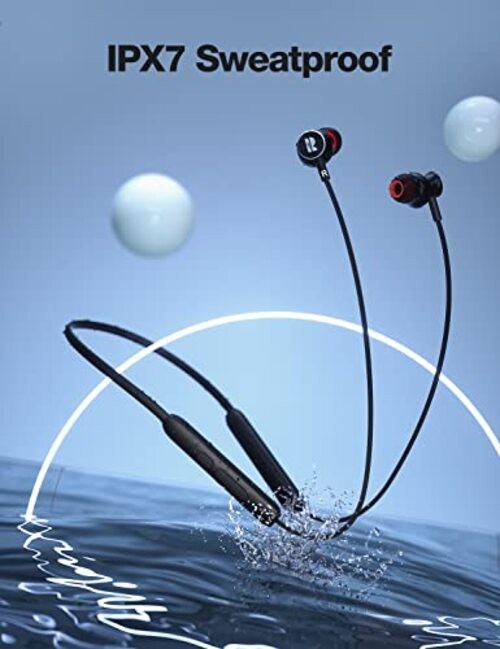 Bluetooth Headphones,V5.2 Wireless Bluetooth Earbuds w/Mic in-Ear Black&Red