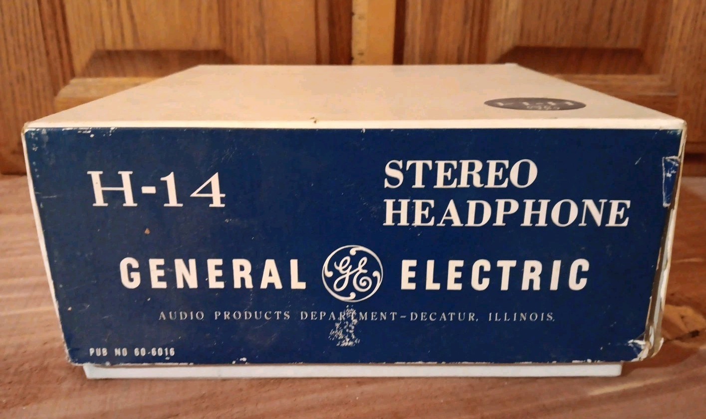 GE General Electric H-14 Stereo Headphones Vintage ELEGA of Japan Tested/WORKS