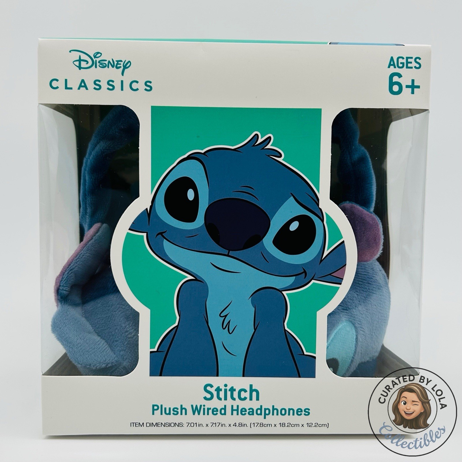 Disney Classics Stitch Plush Wired Headphones NIB Kids Volume Limited 3.5mm Blue