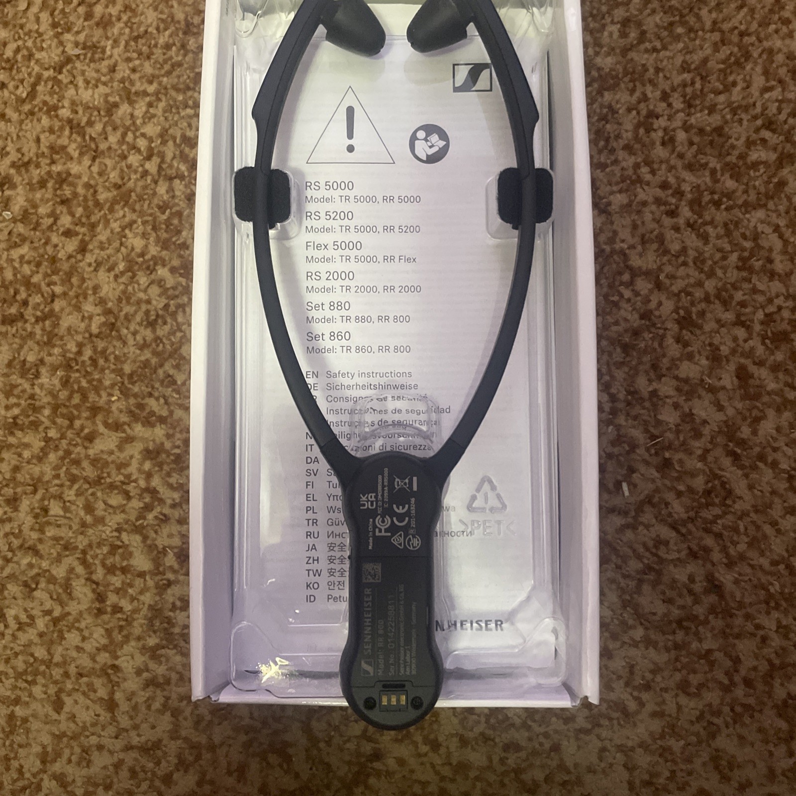 Sennheiser RR 800 Supplementary Headphones for the Set 860/Set 880 New Open Box