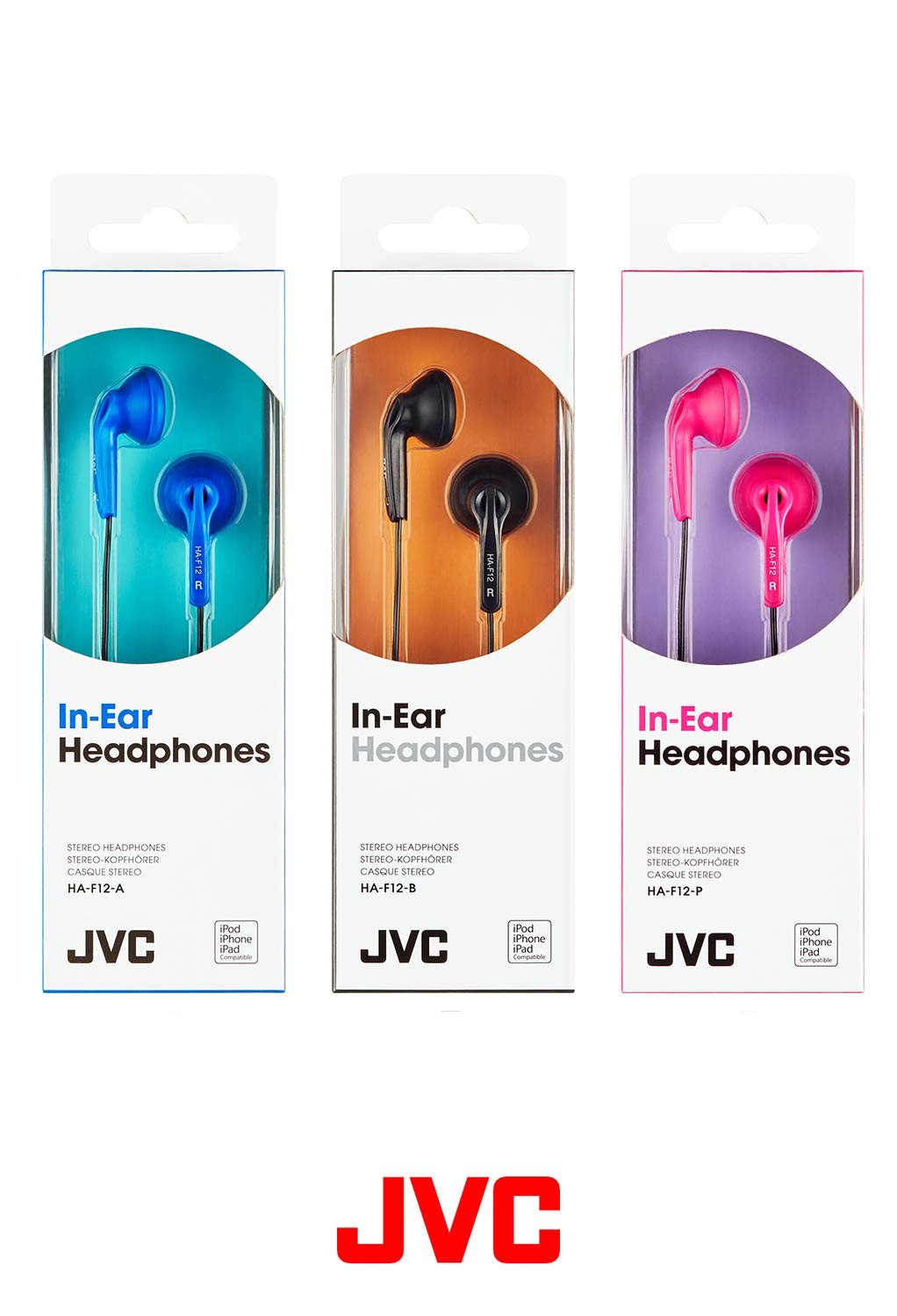 JVC HAF12A Earbud Headphones – Blue 1 Count (Pack of 1),