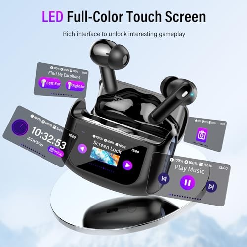 Bluetooth 5.4 Headphones – Multifunctional – Dark Black – Wireless Earbuds