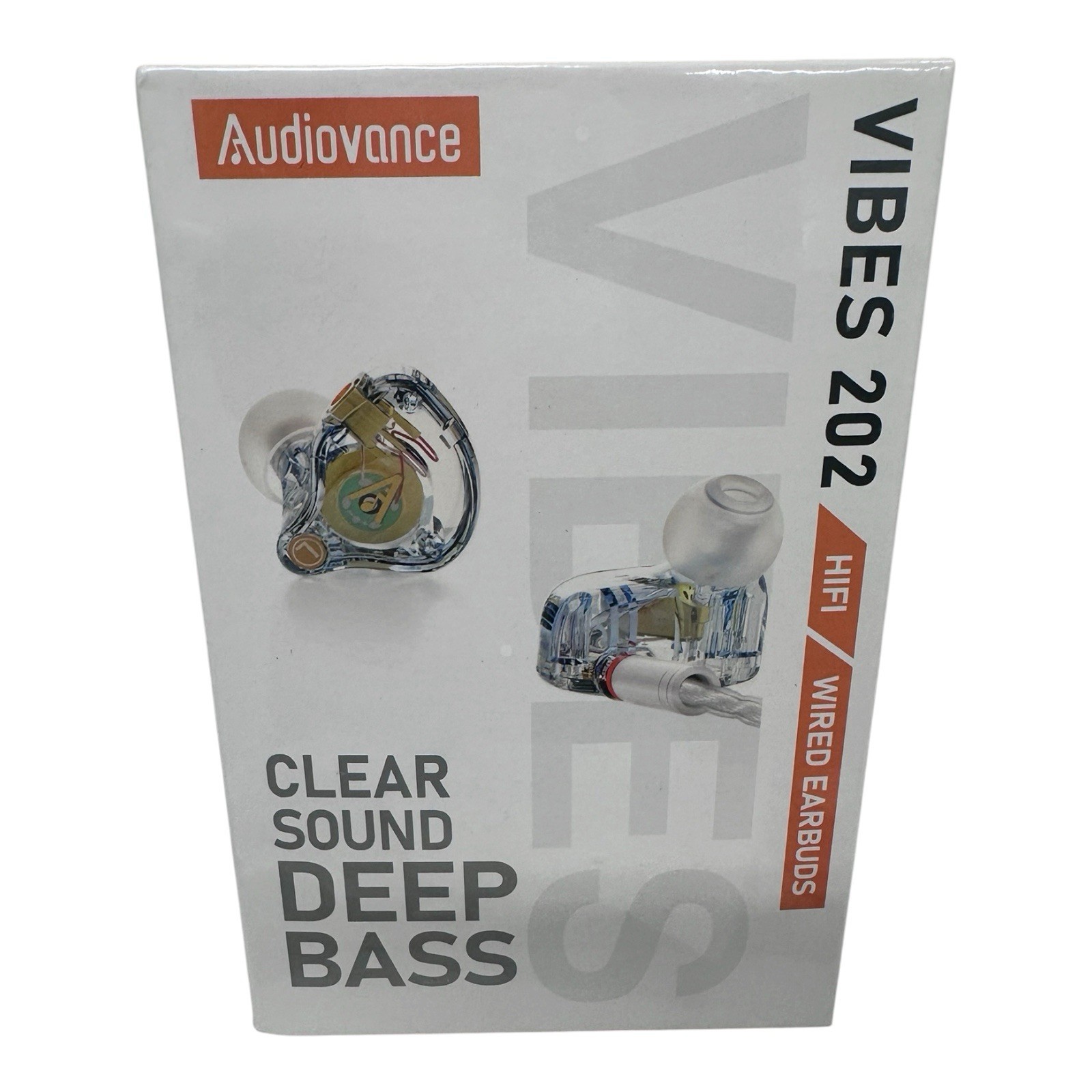 Audiovance Vibes 202 Earbuds Wired Clear New Sealed