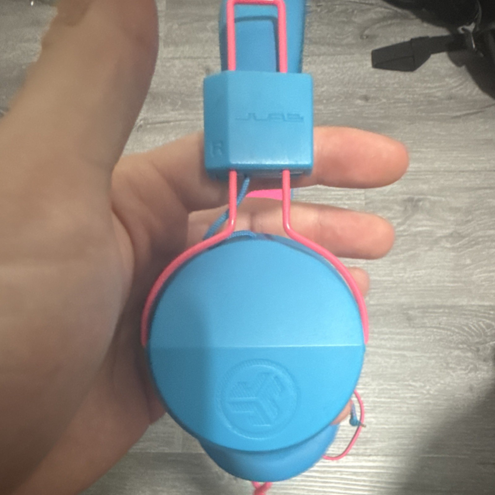 JLab JBuddies Studio Wired Headphones Blue Pink w/ Mic Adjustable Headband