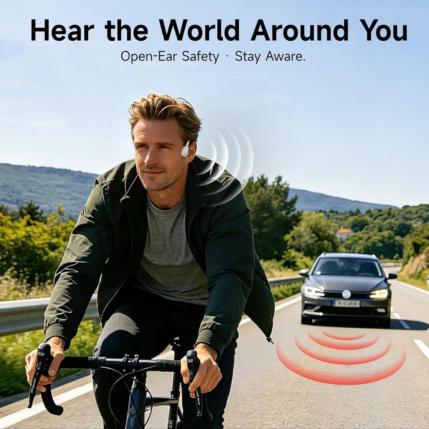 Auriculares de Conducción Ósea Bluetooth 6.0 IPX7 10H para Deportes. Nuevo