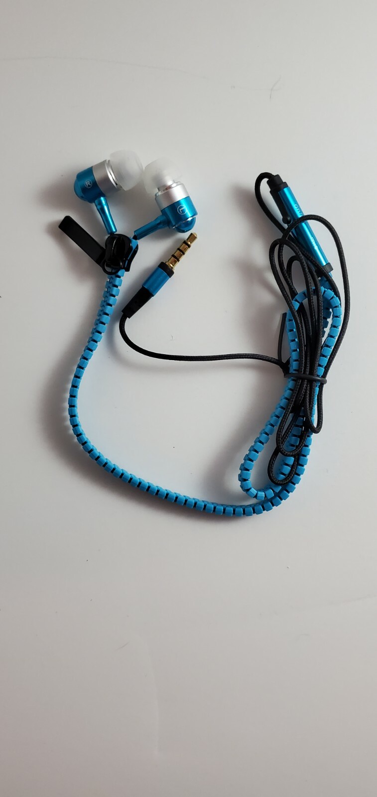 Kids Earbuds Aux Cable Zipper Orange Blue Pink White Black In Ear