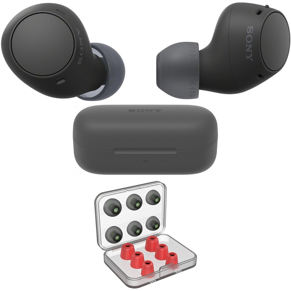Sony WF-C510 Truly Wireless Earbuds, Black + Bonus Tips Bundle