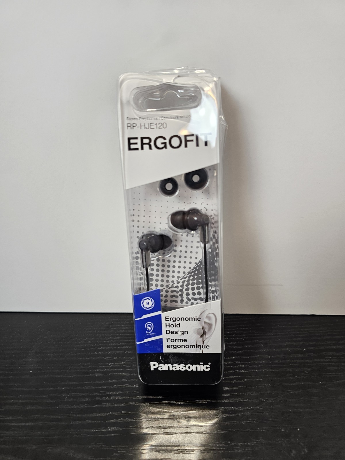 Panasonic ErgoFit Wired Earbuds Headphones 3.5mm jack BJ-HJE120 Black NEW