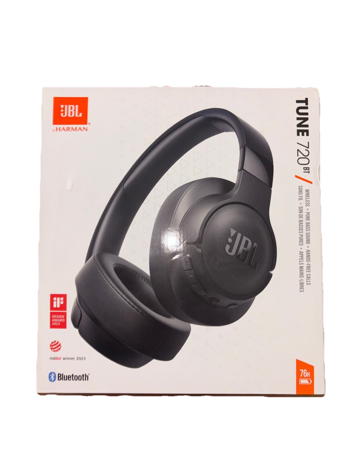 JBL Tune 720 NIB Harman Bluetooth Wireless Over-Ear Headphones Pure Bass-BLACK