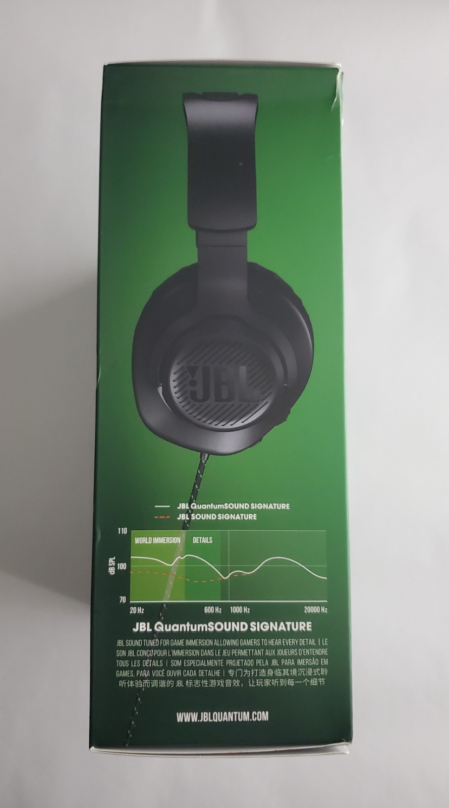 JBL Quantum 100X Wired Over Ear Gaming Headset – Black/Green