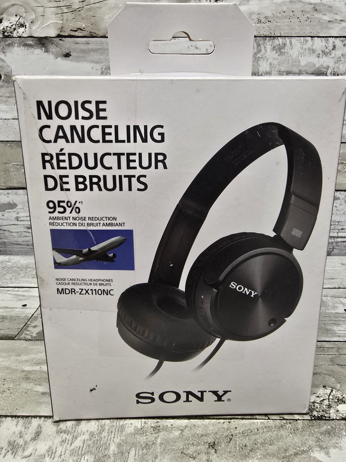 Sony MDR-ZX110NC Noise Cancelling Headphones MDRZX110NC Black Tested Works