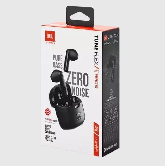 JBL Tune Flex True In Ear Wireless Earbuds – Black-Pure Bass