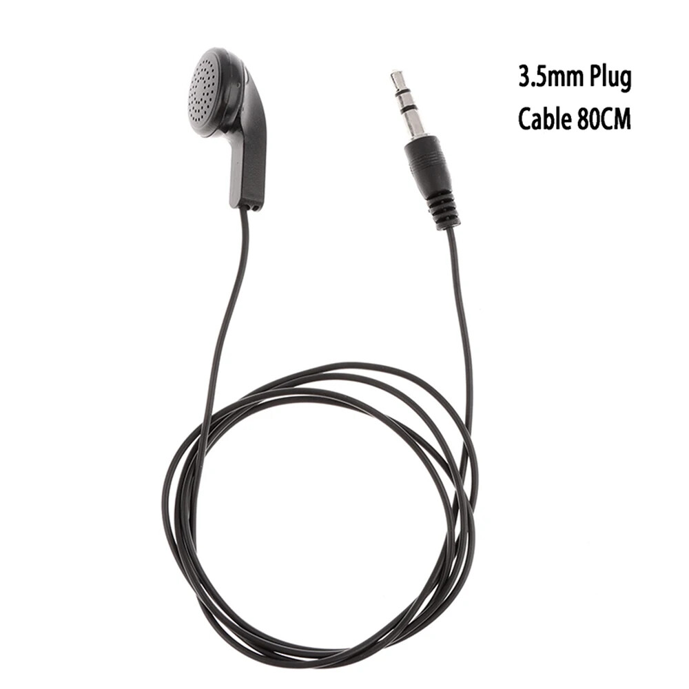 3.5mm Wired Headphones Earbuds Single In-Ear Stereo Headset No Microphone