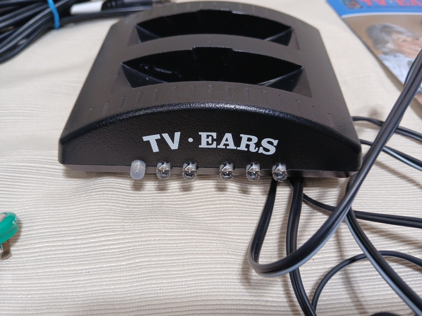TV Ears 2.3MHz Headphones w/ Charging Base Unit for Headphone System UNTESTED