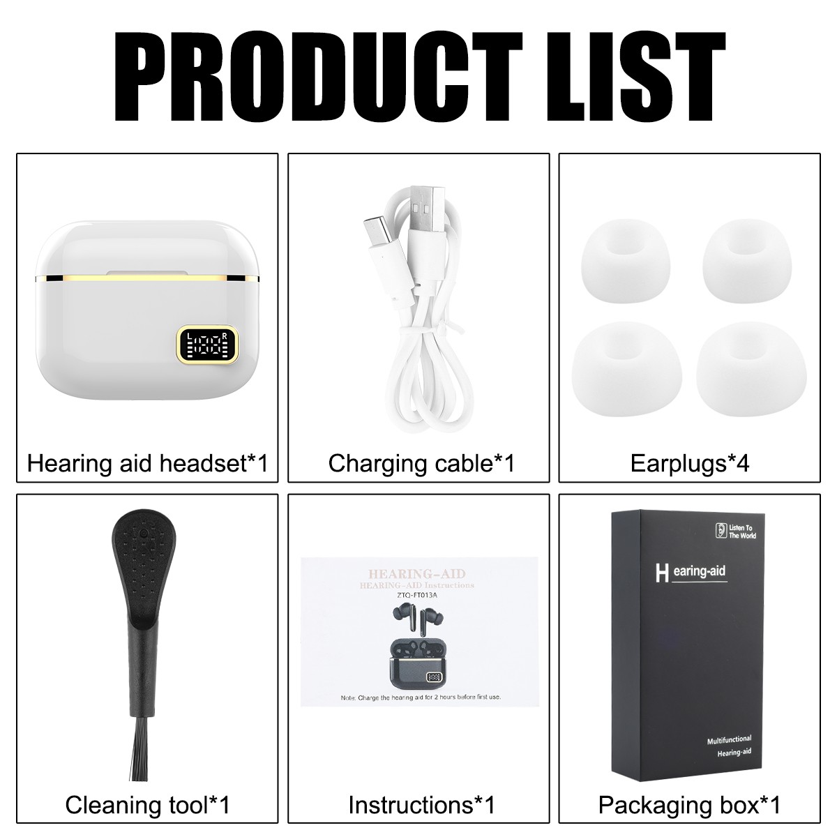 Hearing Aids for Seniors Noise Cancelling Hearing Amplifiers Bluetooth Headset