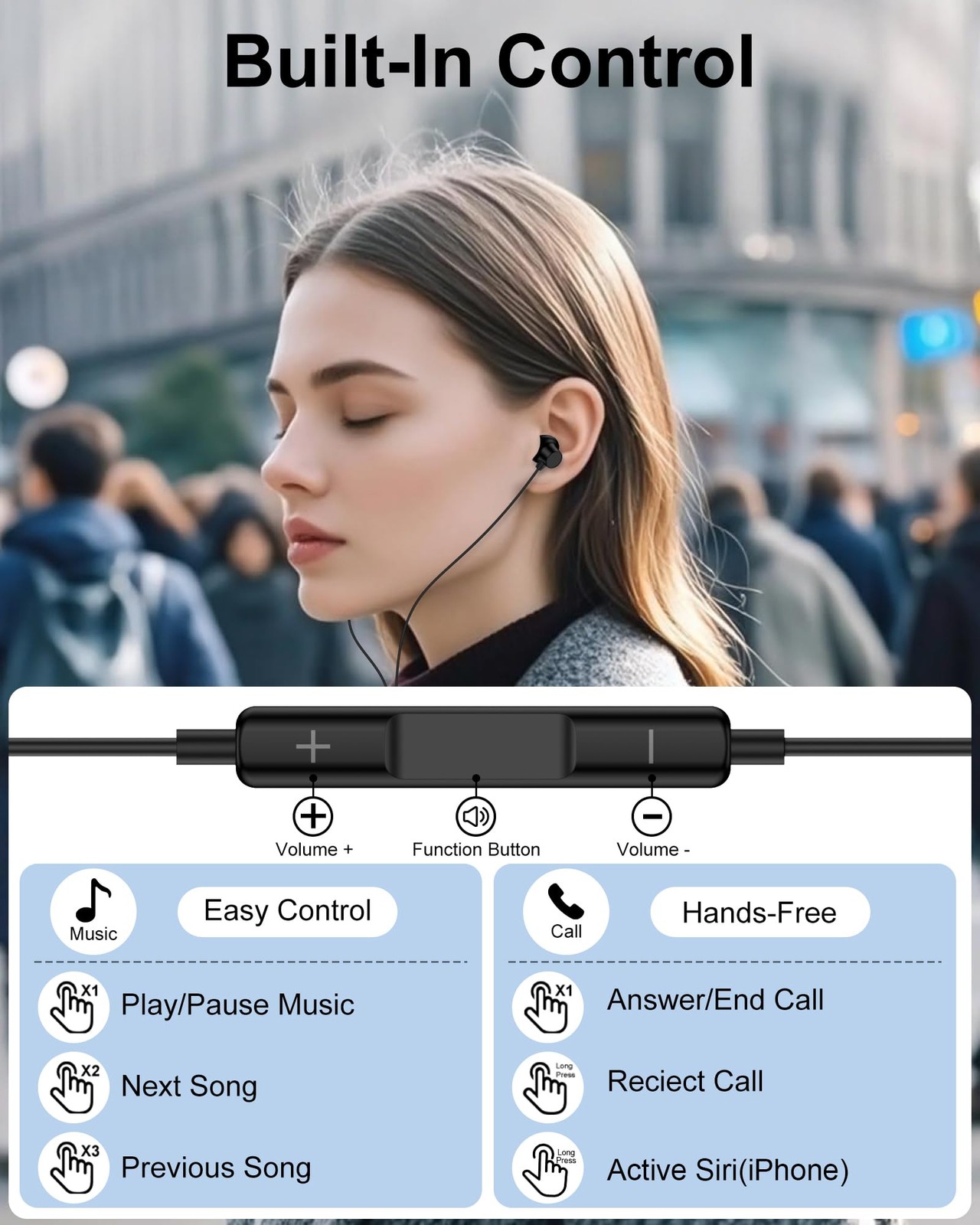 Samsung Earbuds Wired USB C Headphones for Galaxy A56 A16 A17 Black