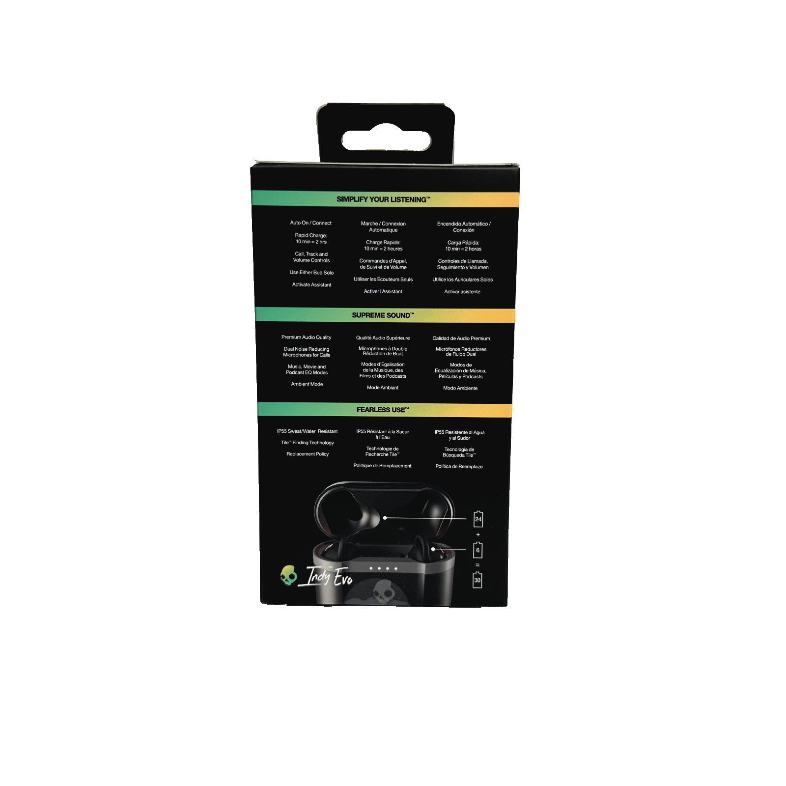 Skullcandy Indy Evo True Wireless Bluetooth Headphones (Black) – *NEW SEALED*