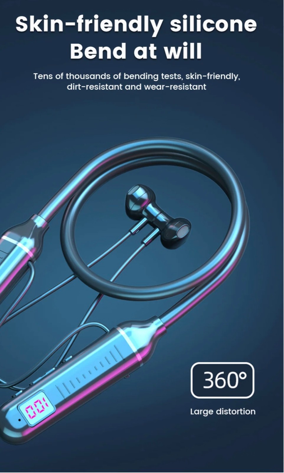 NEW WATERPROOF SPORTS IN-EAR NECK WIRLESS HEADPHONES. COMES WITH WALL PLUG.