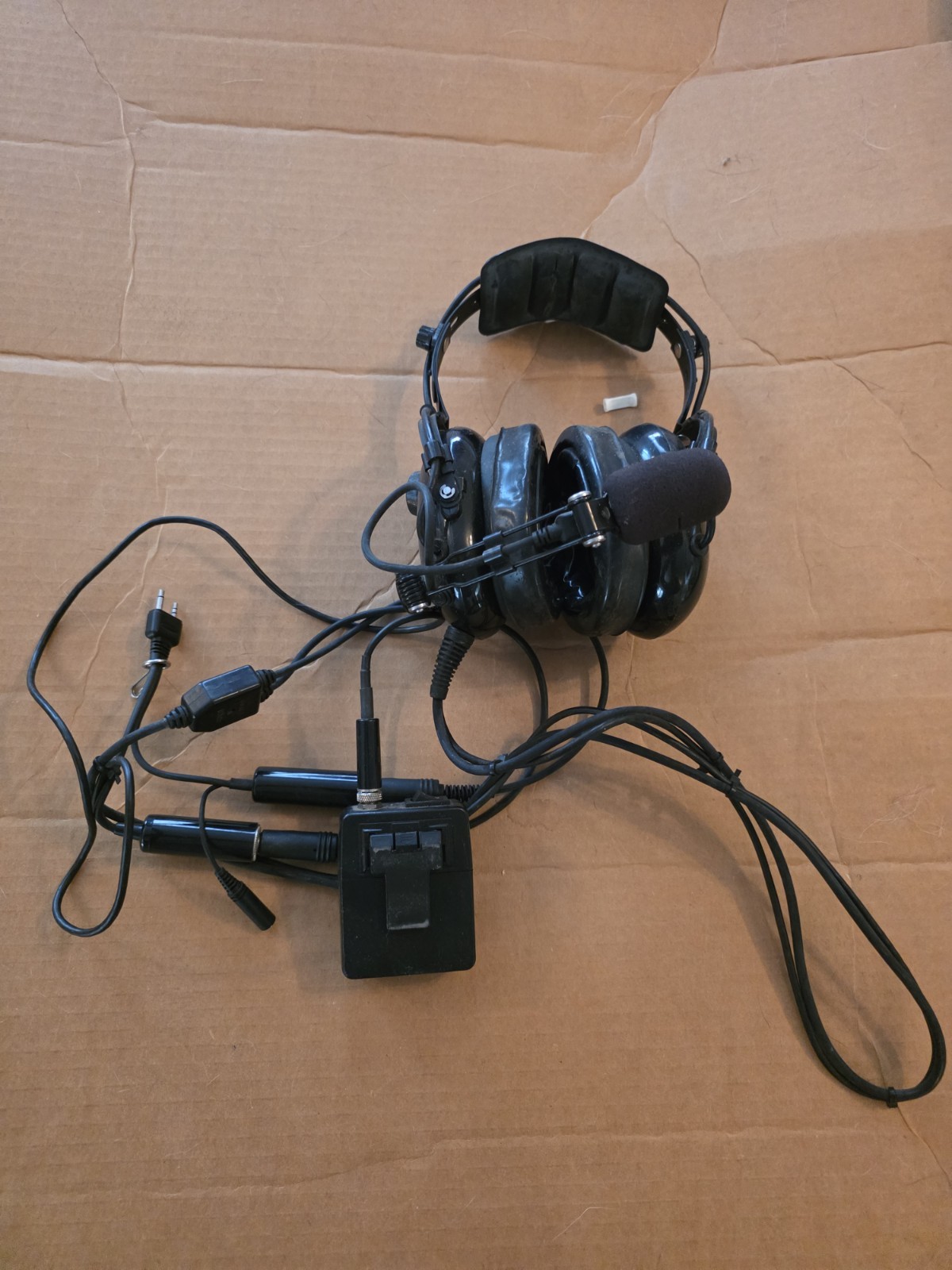 ASA Pilot Headset Dual Plug Airplane Aviation Aircraft Headphones Excellent