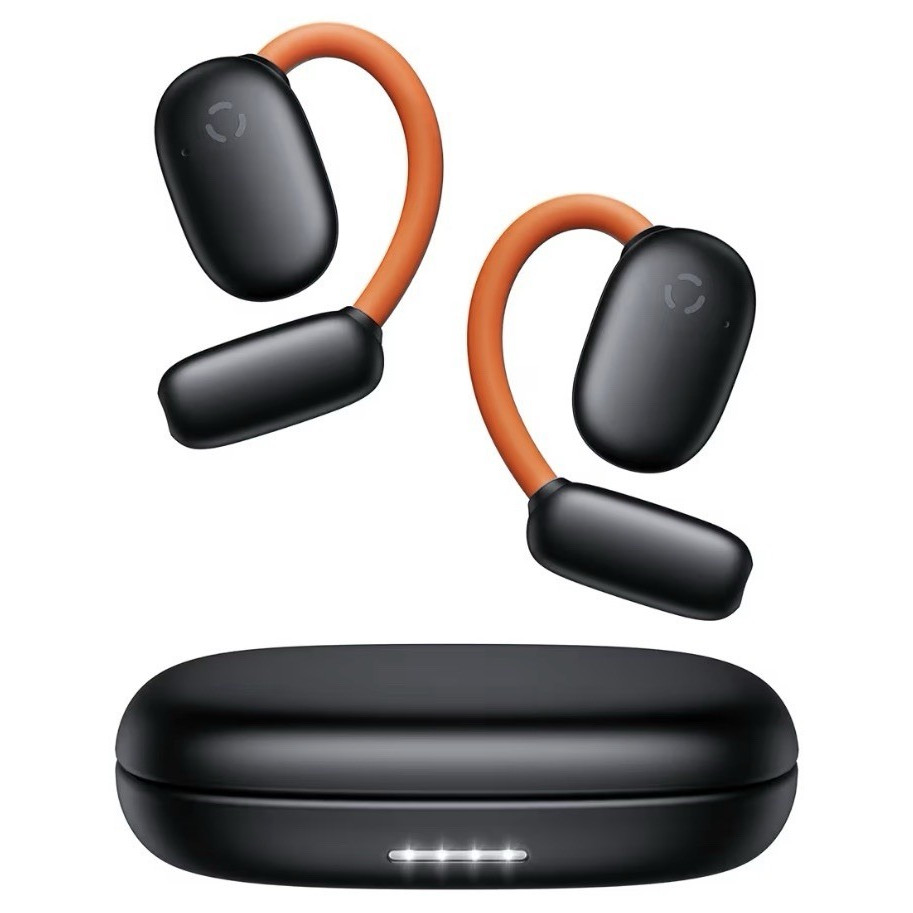 AI Translation Open-Ear Bluetooth Ear-Hook Earbuds w/ Case Black/Orange