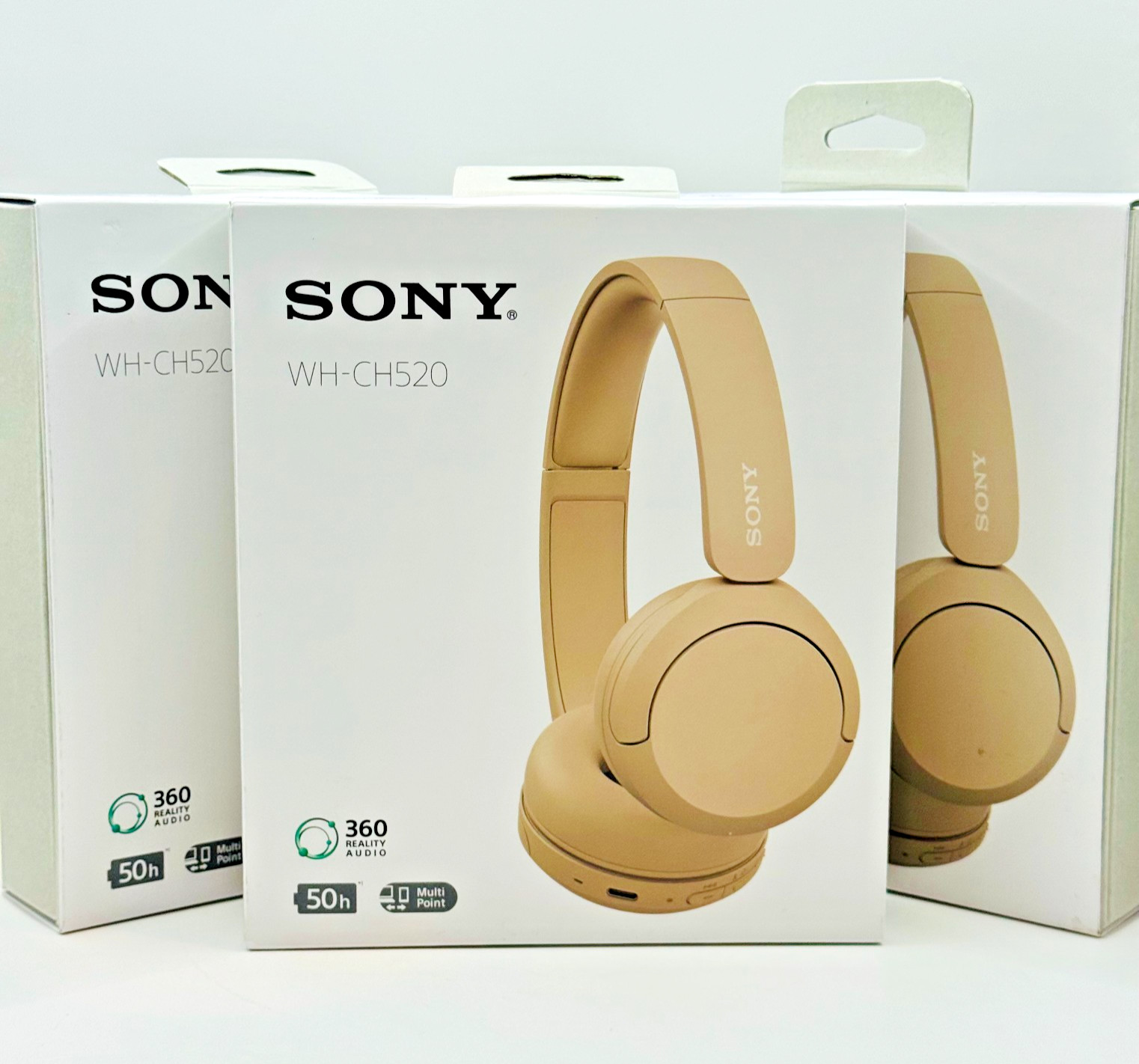 LOT of 7 – Sony WH-CH520 Over Ear Wireless Bluetooth Headphones, BEIGE – NEW