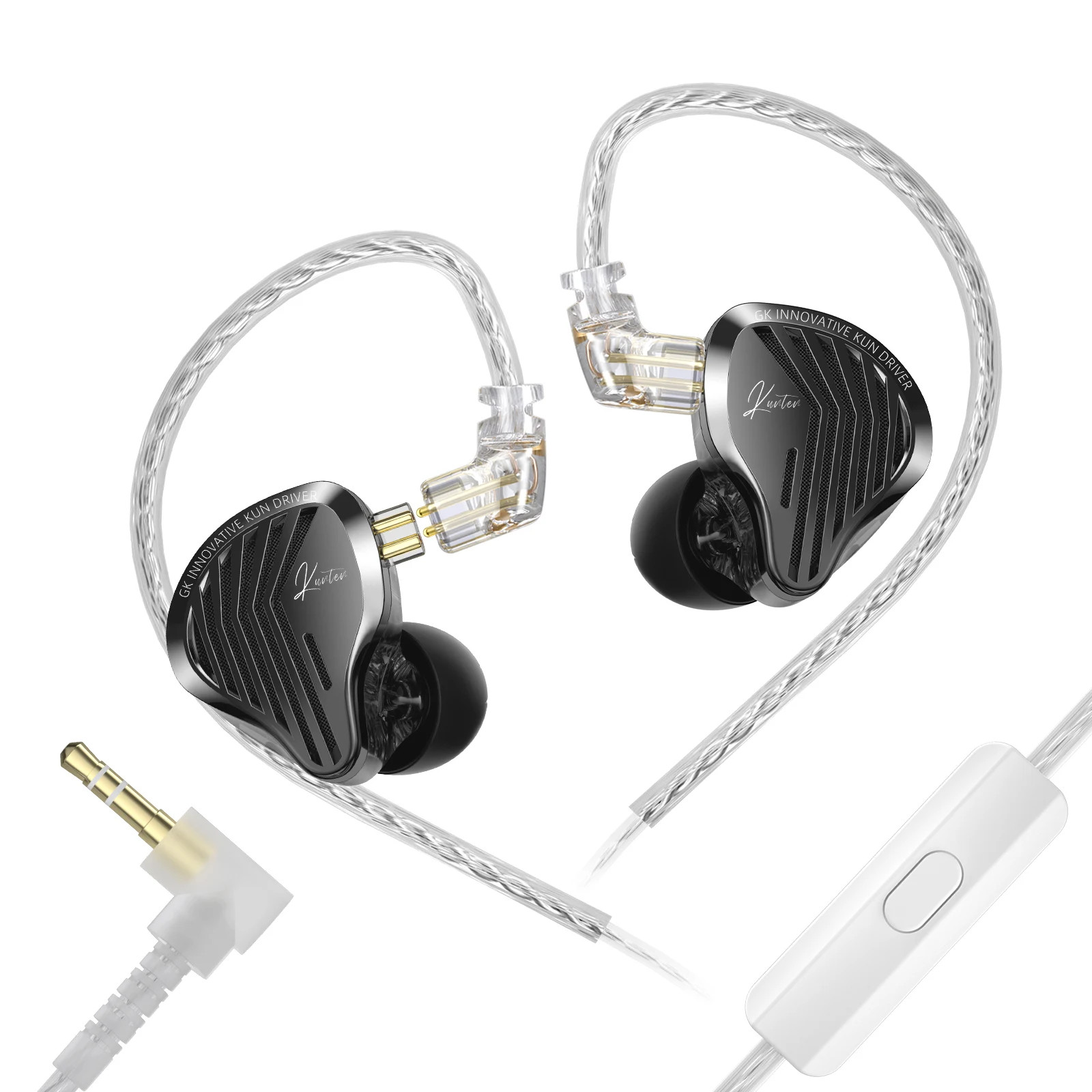 GK KUNTEN Dynamic HiFi In-Ear Headphones Detachable 2PIN Metal Earbuds