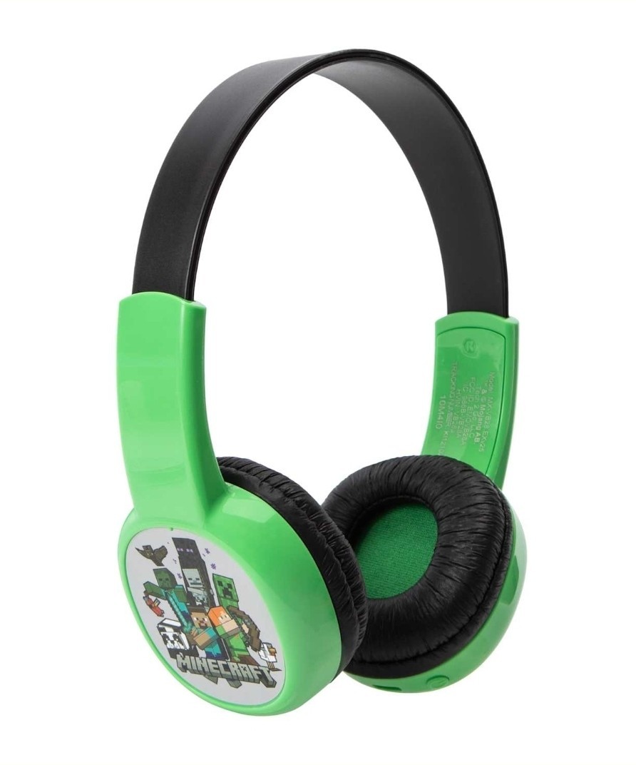Minecraft Kids’ Safe Headphones Green and Black Ages 2 to 8 Years Old