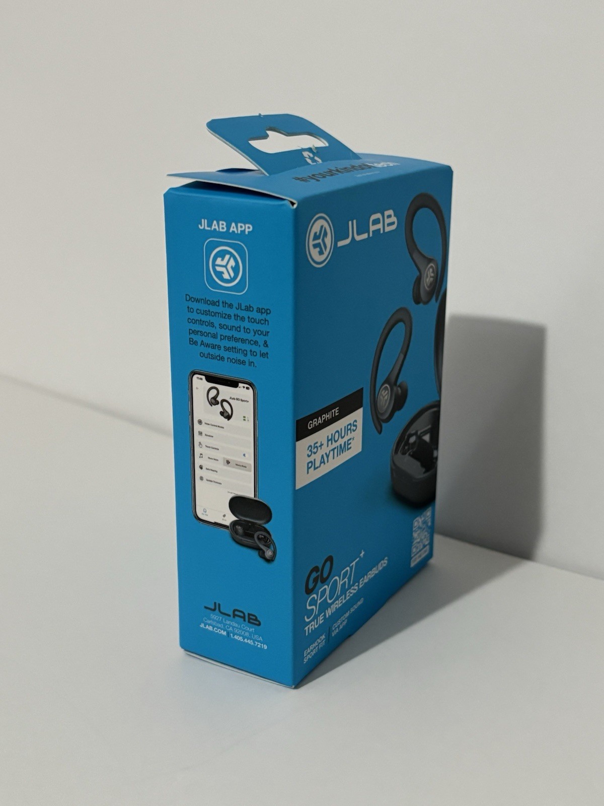 JLab Go Air Sport True Wireless Bluetooth Earbuds with Charging Case – Black