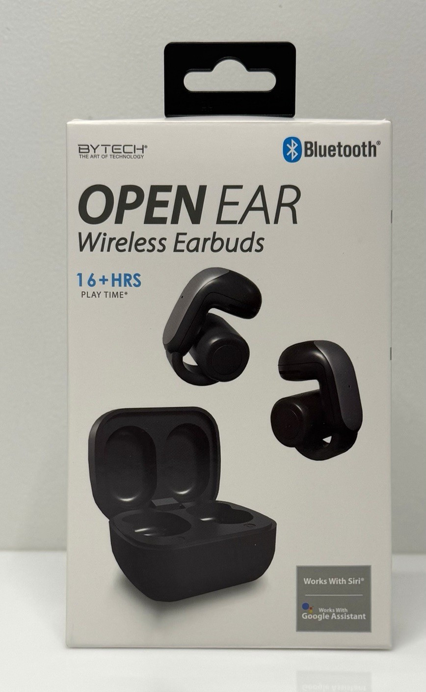 Bytech Open Ear Wireless Earbuds Bluetooth Headphones 16H Play Time Black Siri