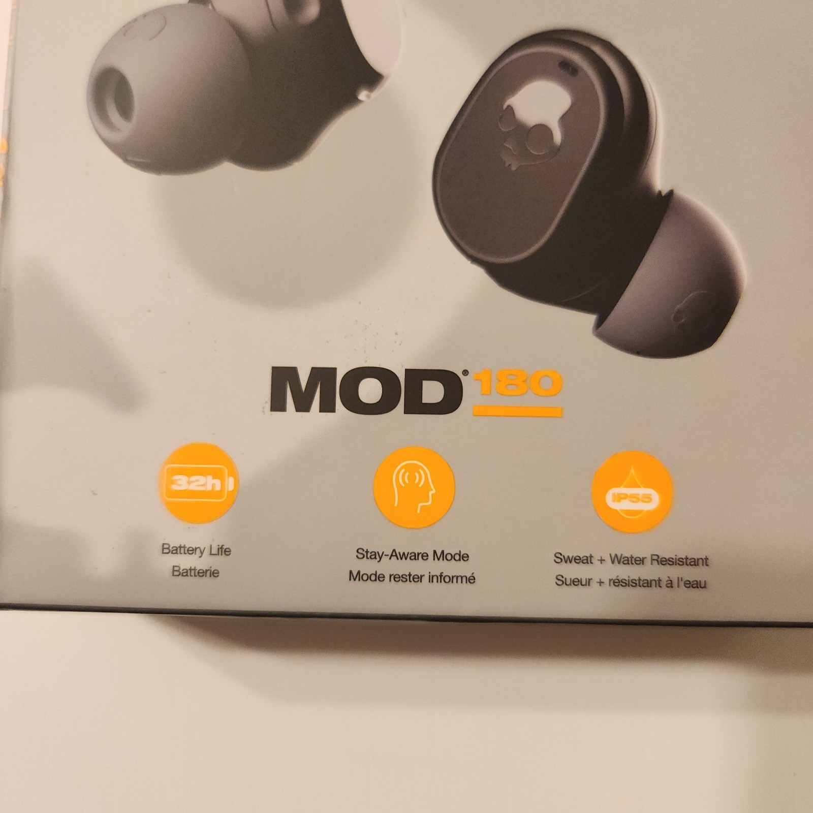 Skullcandy MOD 180 Sweat Water Resistant Stay-Aware Mode Auto On Connect Black