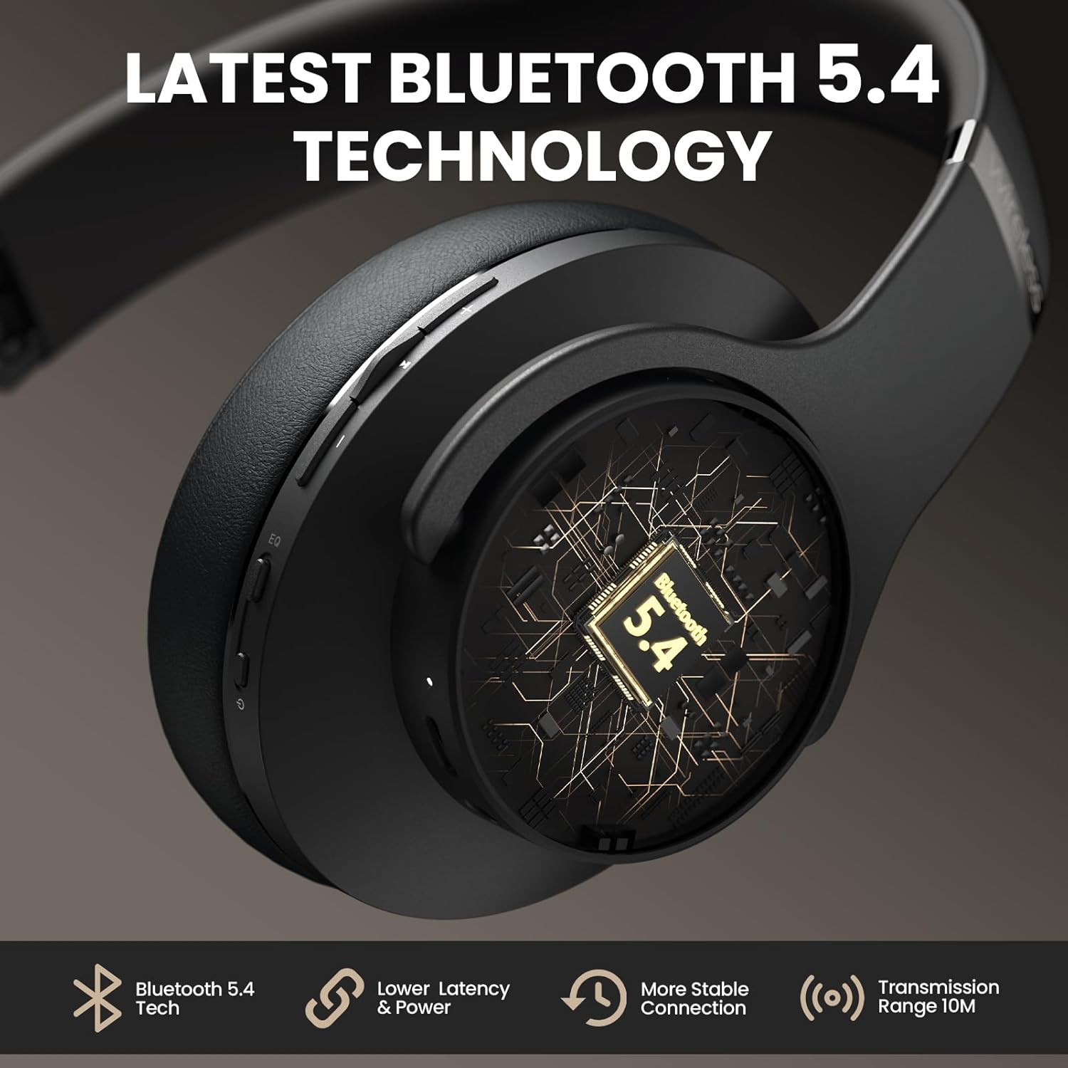 Bluetooth Headphones over Ear, 90H Playtime Wireless Headphones with App Control