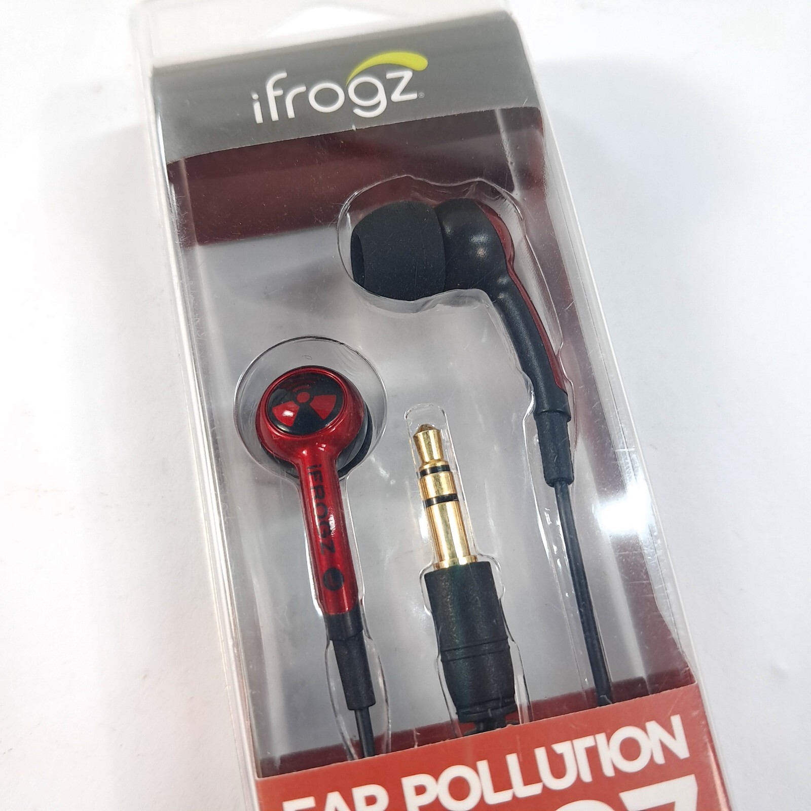 NEW iFrogz PLUGZ Ear Buds Stereo Ear Pollution Red Wired red EPD-33-RED plugs