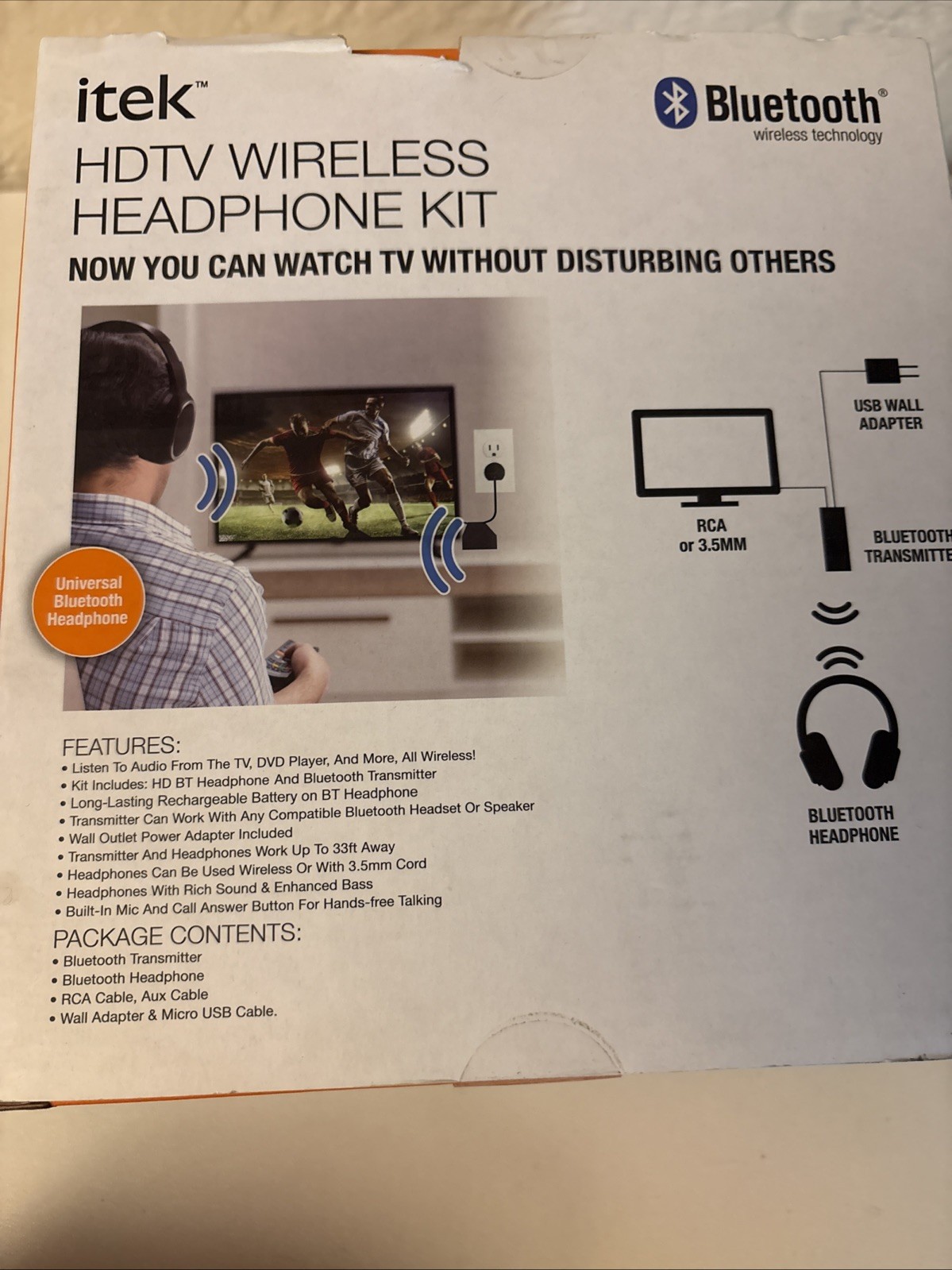 itek: HDTV Wireless Headphone Kit (New in Box) Bluetooth Personal Listening. New