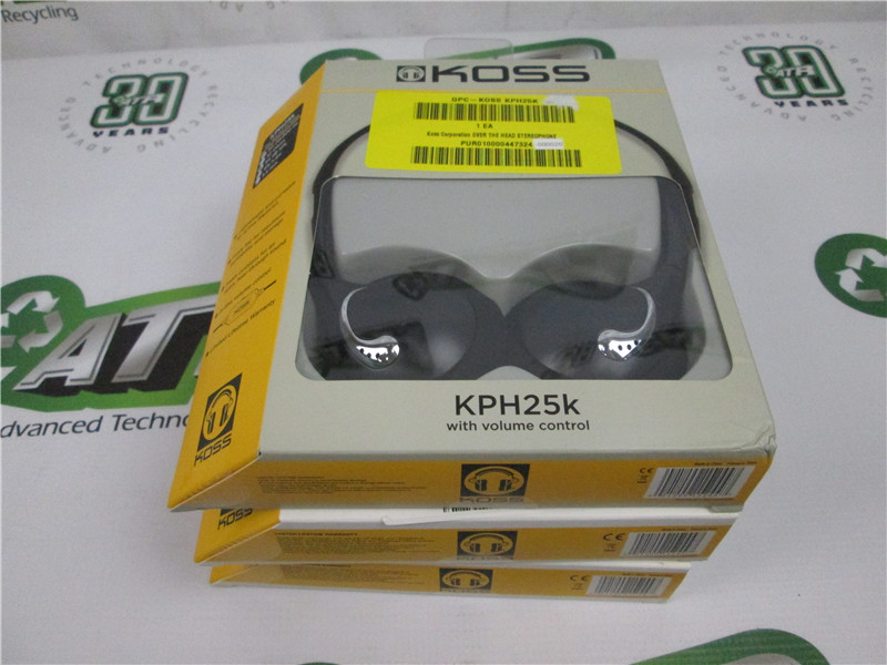 KOSS KPH25k On-Ear Headphones 80-20,000 Hz 94 dB SPL New Sealed Boxes Lot of 3