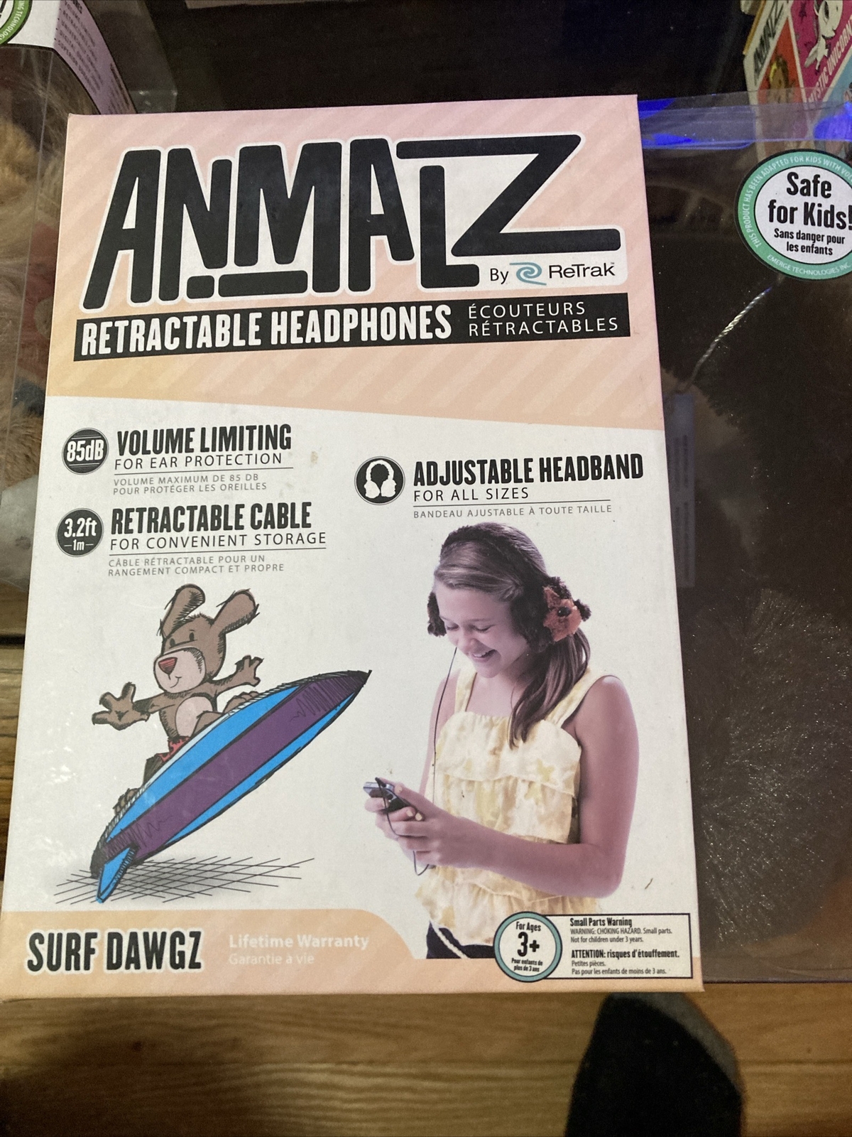 Children’s Headphones Retractable Volume-Limiting ANMALZ * LOT OF 12 BRAND NEW*