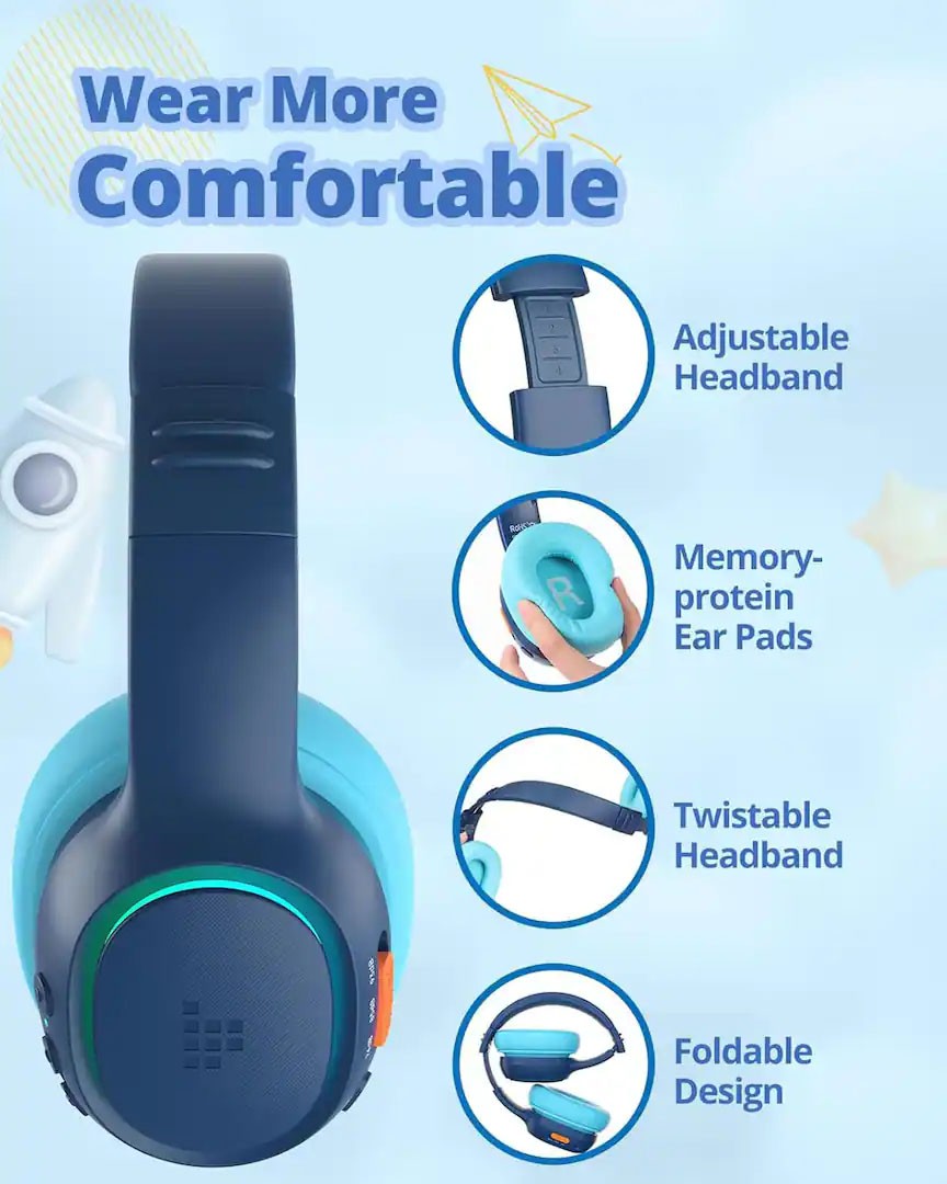 Tronsmart KH03 Kid Bluetooth Headphones,Wireless Headset Active Noise Cancelling