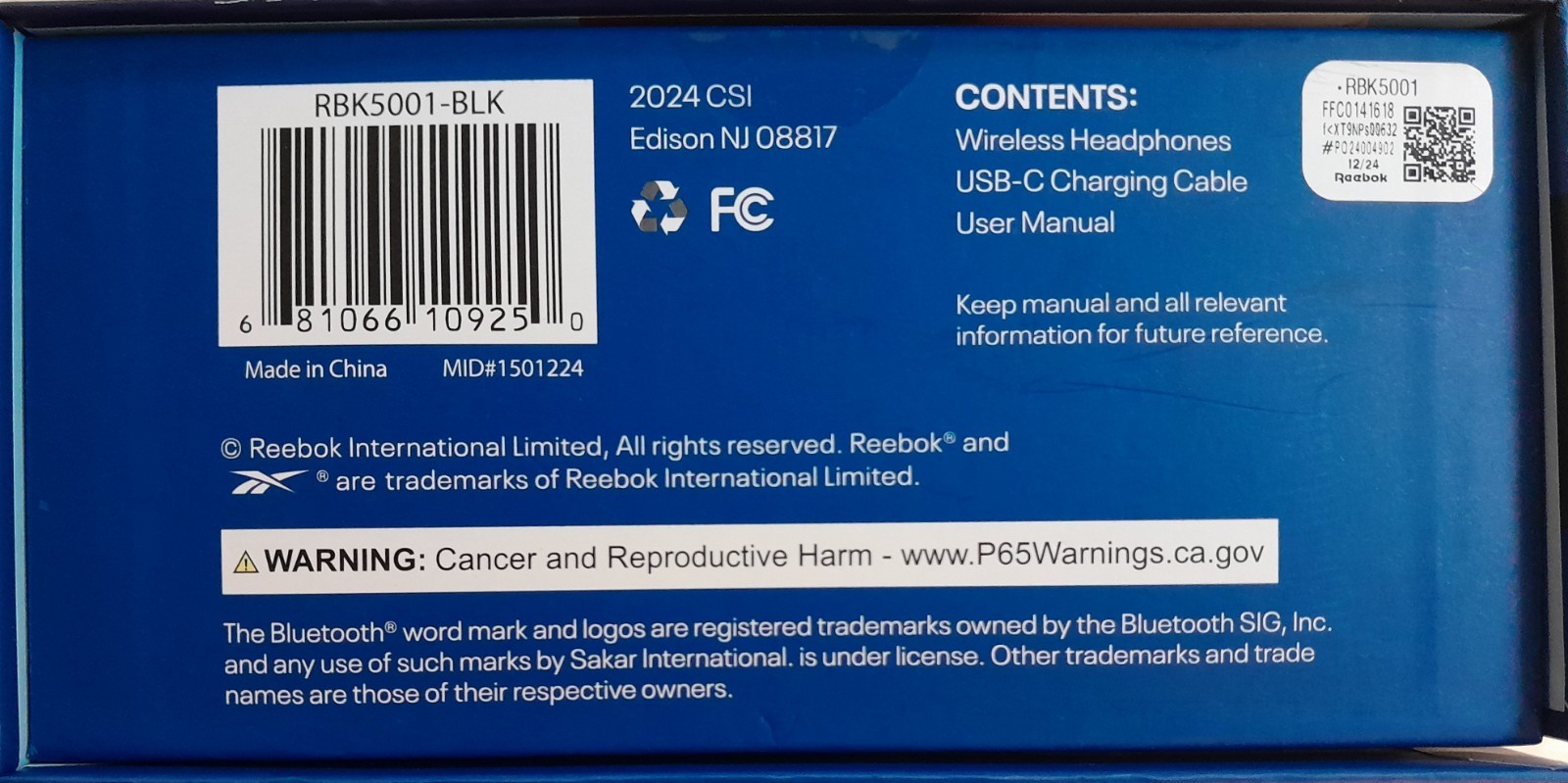 Reebok Endurance Bluetooth Headphones – Wireless Sound with Powerful Bass