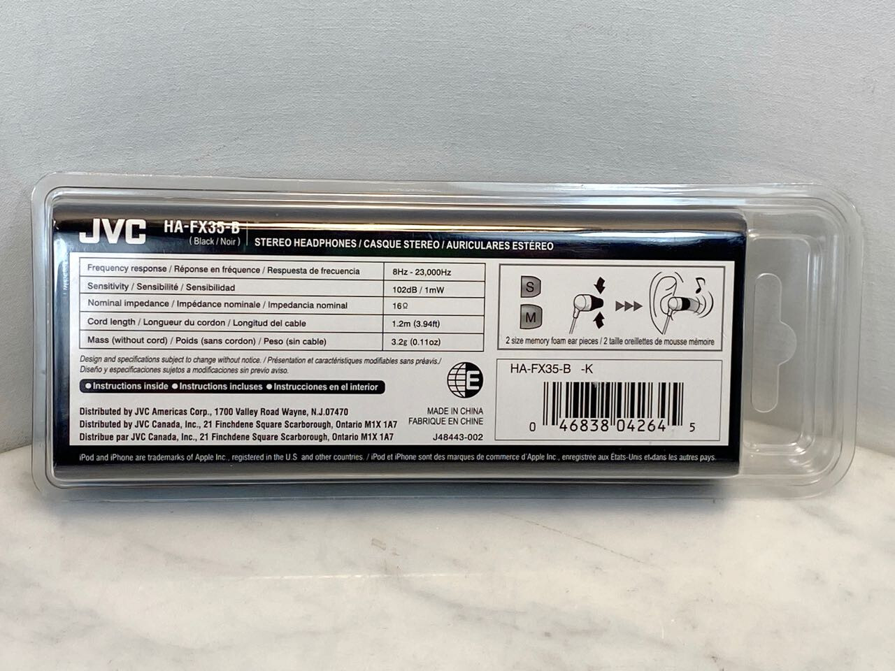 JVC Marshmallow Stereo Headphones. Wired In-Ear Design NEW